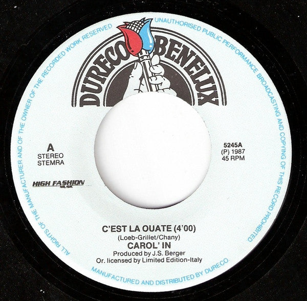 Carol'in : C'est La Ouate (Remix) (7", Single)