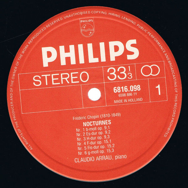 Frédéric Chopin, Claudio Arrau : DormoNocturnes (LP)