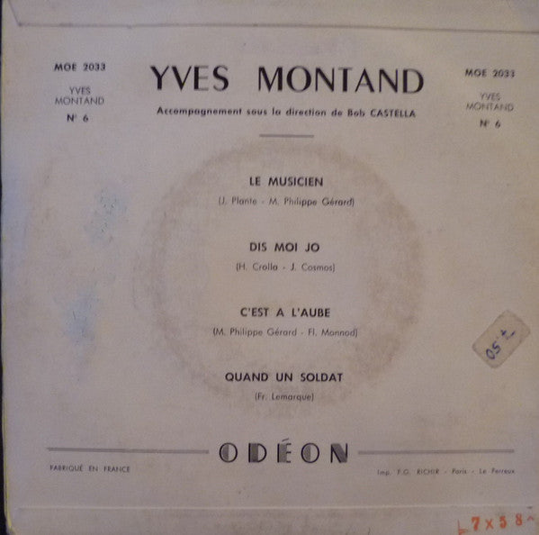 Yves Montand : No 6 (7", EP)