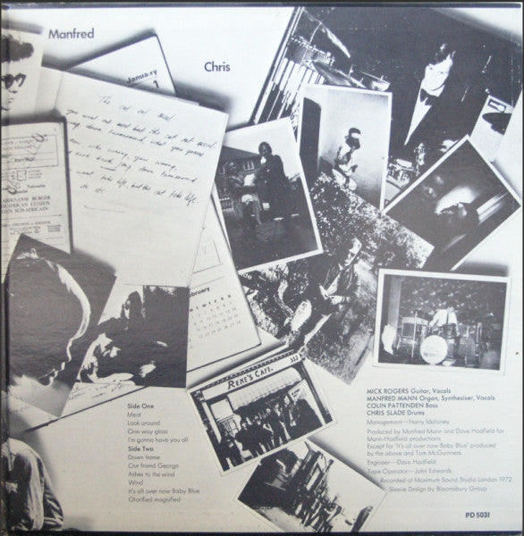 Manfred Mann's Earth Band : Glorified Magnified (LP, Album, Mon)
