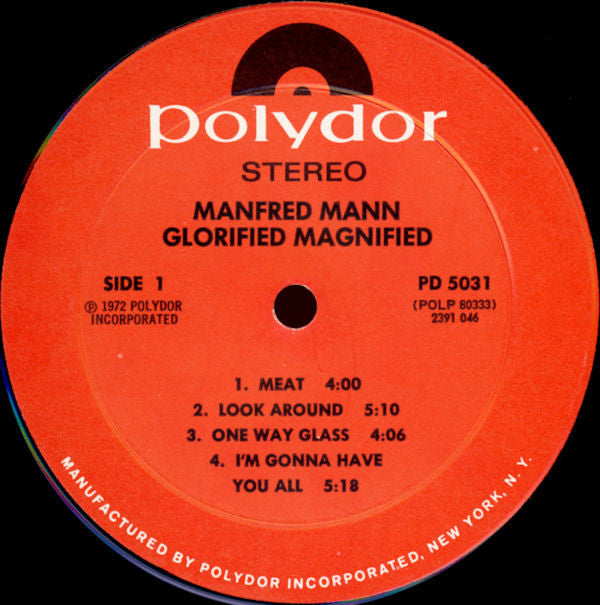 Manfred Mann's Earth Band : Glorified Magnified (LP, Album, Mon)