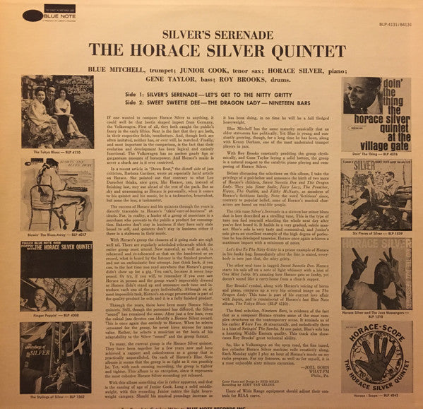 The Horace Silver Quintet : Silver's Serenade (LP, Album, RE)