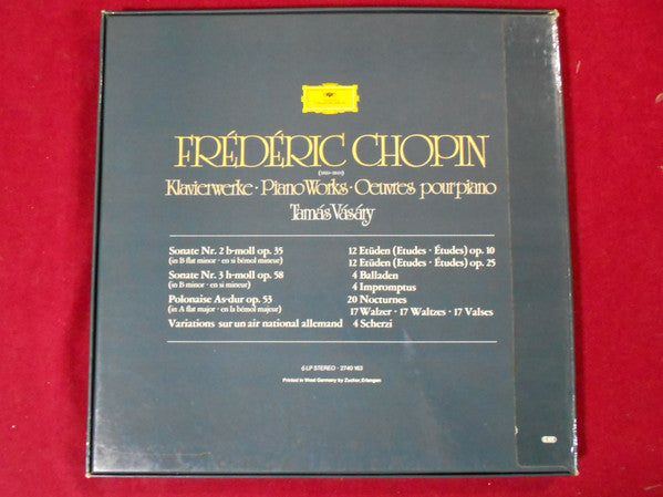 Frédéric Chopin – Tamás Vásáry : Klavierwerke = Piano Works = Œuvres Pour Piano (6xLP, Comp + Box)