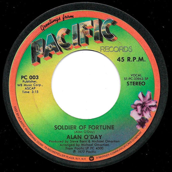 Alan O'Day : Soldier Of Fortune (7", SP )