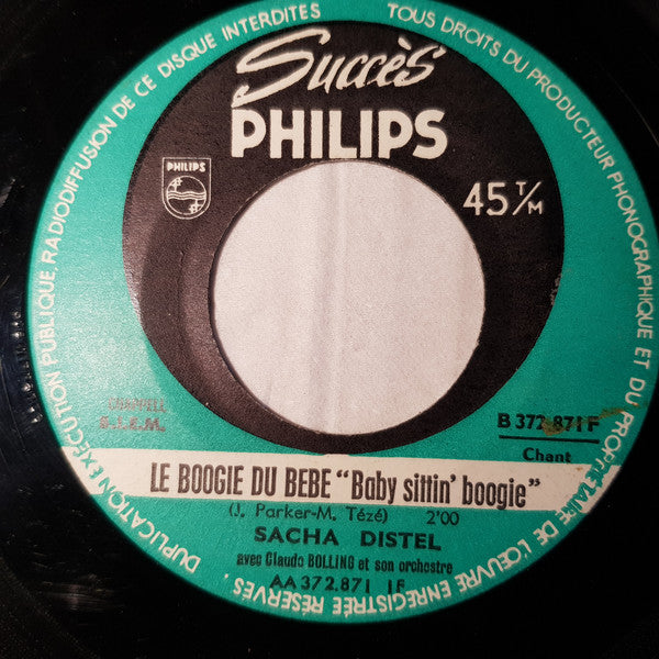 Sacha Distel : Le Boogie Du Bébé (7", Single)