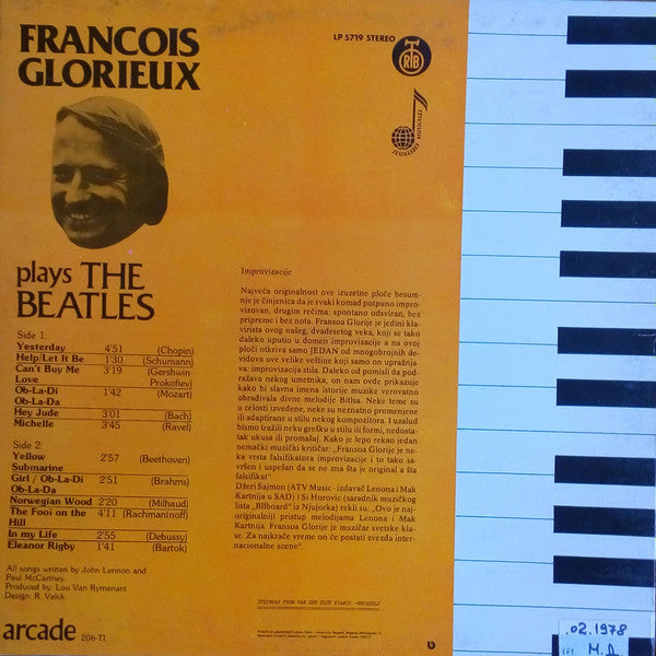 François Glorieux : François Glorieux Plays The Beatles (LP, Album)