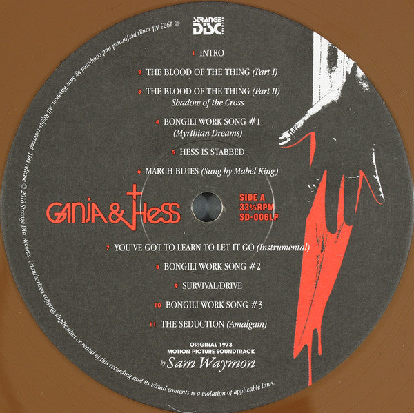 Sam Waymon : Ganja & Hess (Original 1973 Motion Picture Soundtrack) (LP, RSD, Ltd, Bro)
