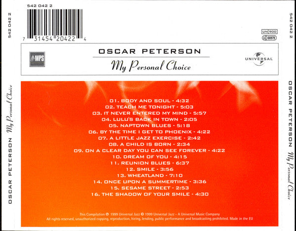 Oscar Peterson : My Personal Choice (CD, Comp)