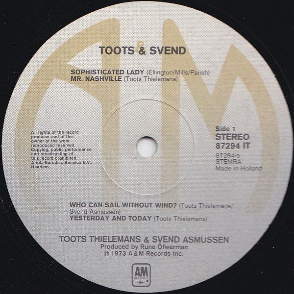 Toots* And Svend* : Yesterday And Today (LP, Album)