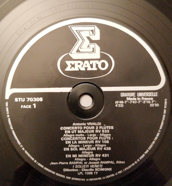 Antonio Vivaldi - Jean-Pierre Rampal & I Solisti Veneti : L'Œuvre Pour Flûte Et Orchestre (Integrale En Trois Volumes) - Vol.3 (LP, RE, Gat)
