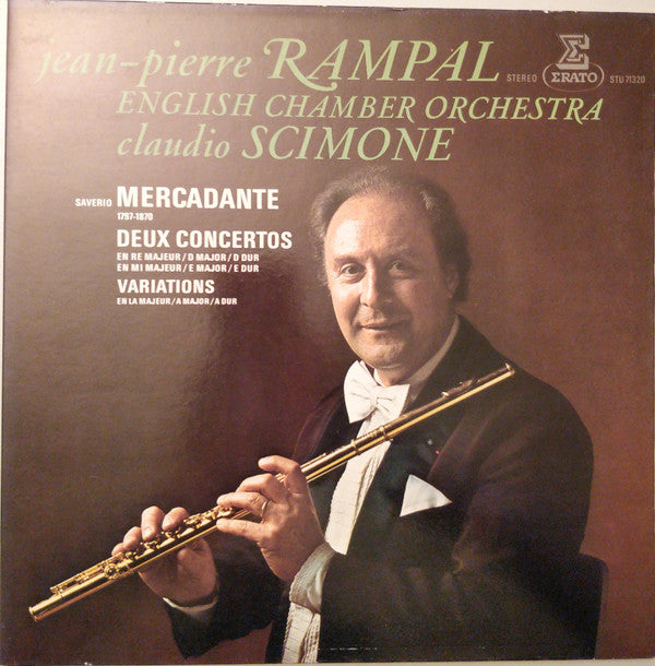 Jean-Pierre Rampal, English Chamber Orchestra, Claudio Scimone, Giuseppe Saverio Mercadante : Deux Concertos En Re Majeur = D Major = D Dur / En Mi Majeur = E Major = E Dur / Variations En La Majeur = A Major = A Dur (LP, Album, Gat)