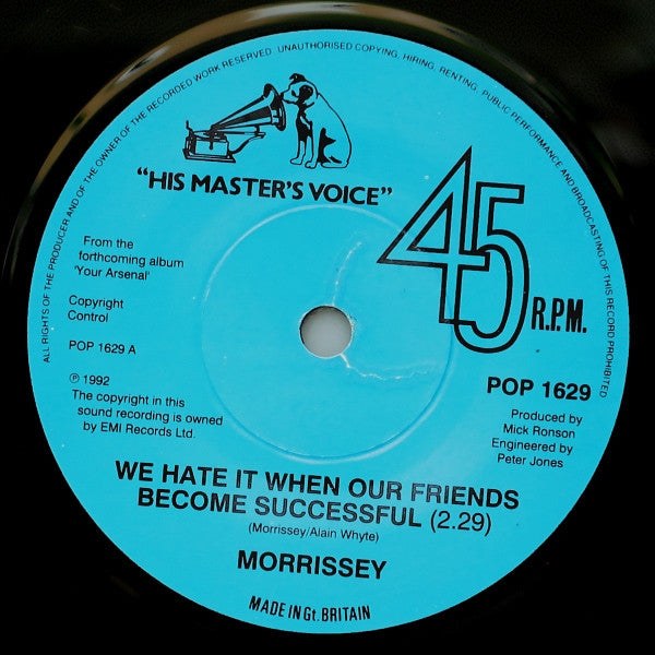 Morrissey : We Hate It When Our Friends Become Successful (7", Single)