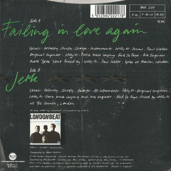 Londonbeat : Failing In Love Again (7", Single, Bla)