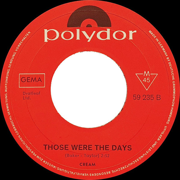 Cream (2) : White Room (7", Single, Mono)