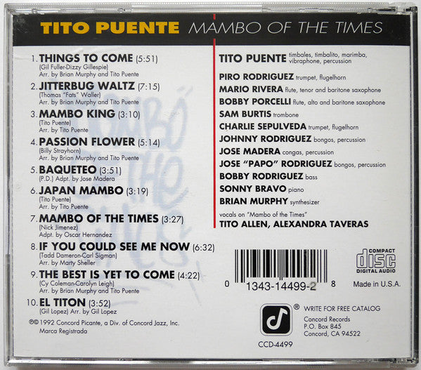Tito Puente : Mambo Of The Times (CD, Album, Promo)