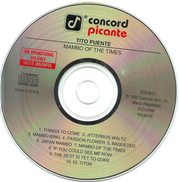 Tito Puente : Mambo Of The Times (CD, Album, Promo)