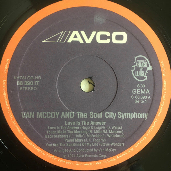 Van McCoy And The Soul City Symphony* : Love Is The Answer (LP, Album)