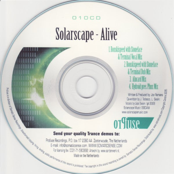 Solarscape (2) : Alive (CDr)