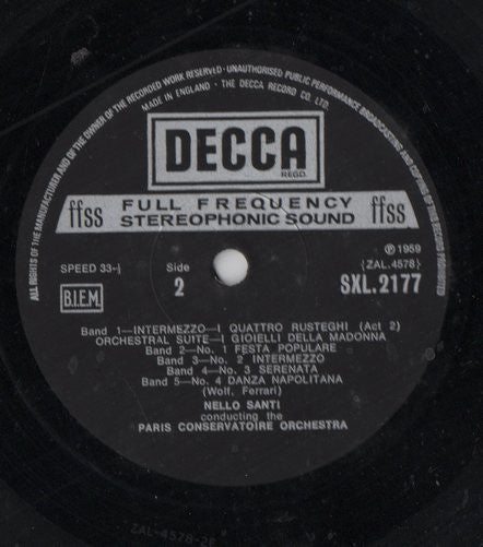 Ermanno Wolf-Ferrari, Nello Santi, Orchestre De La Société Des Concerts Du Conservatoire : Music Of Wolf-Ferrari (LP, Album, RP)