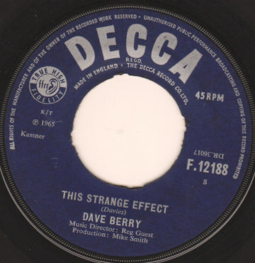 Dave Berry : This Strange Effect (7", Single)