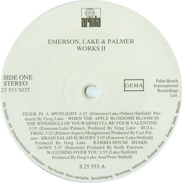 Emerson, Lake & Palmer : Works Volume 2 (LP, Album, Emb)