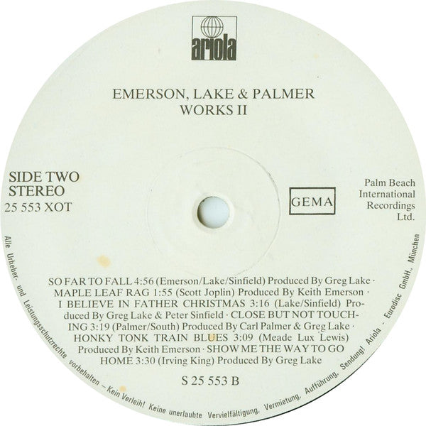 Emerson, Lake & Palmer : Works Volume 2 (LP, Album, Emb)