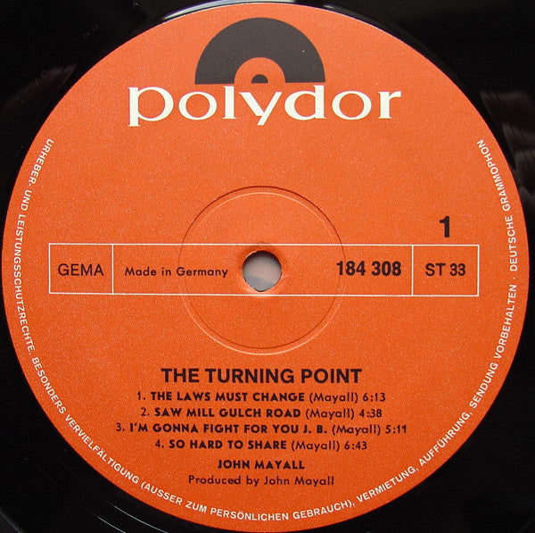 John Mayall : The Turning Point (LP, Album)