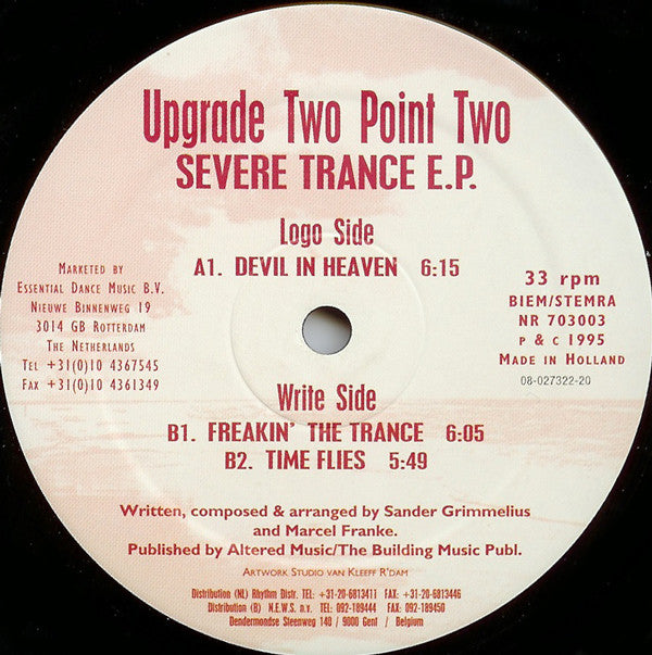 Upgrade Two Point Two : Severe Trance EP (12", EP)