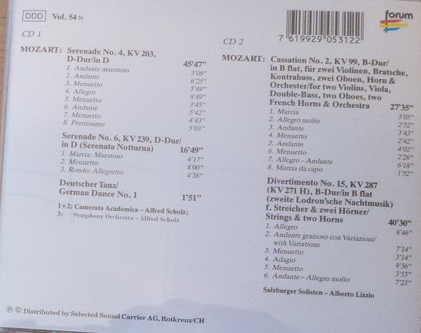 Wolfgang Amadeus Mozart, Camerata Academica (2), Salzburger Solisten (2) : Serenaden (2xCD)
