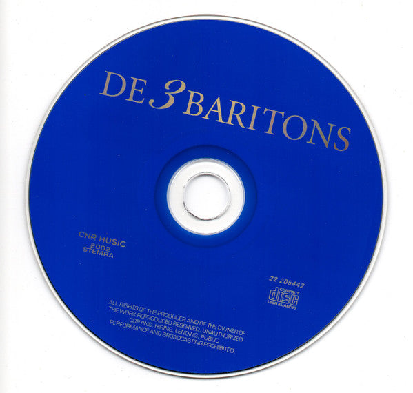 3 Baritons : De 3 Baritons (Ernst Daniel Smit - Henk Poort - Marco Bakker) (CD, Album)