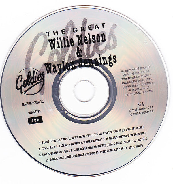 Willie Nelson & Waylon Jennings : The Great Willie Nelson & Waylon Jennings (CD, Comp)