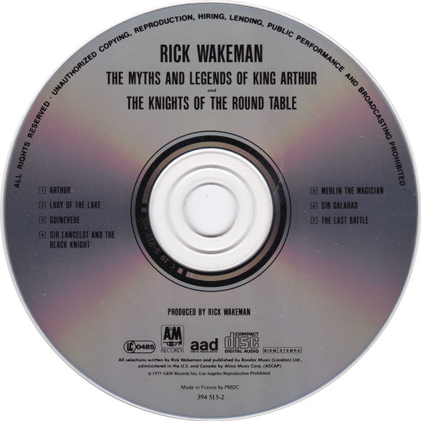 Rick Wakeman : The Myths And Legends Of King Arthur And The Knights Of The Round Table (CD, Album, RE, RP)