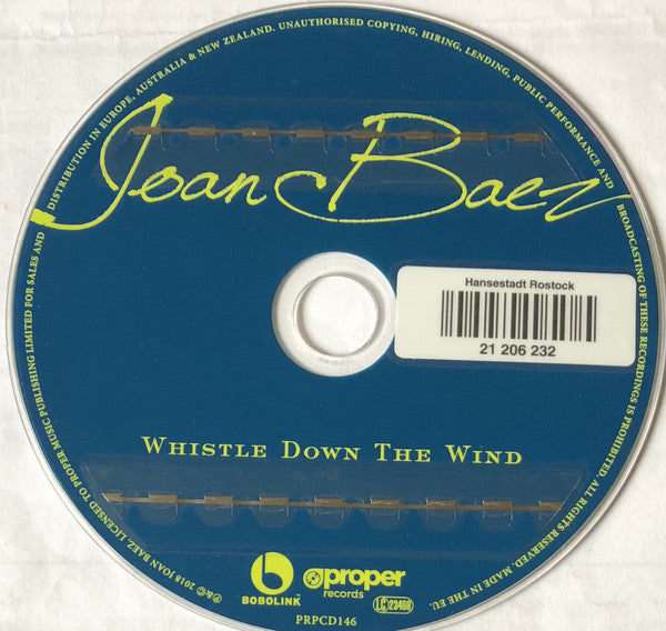 Joan Baez : Whistle Down The Wind (CD, Album, Dig)