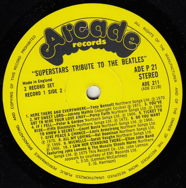 Various : Superstars Tribute To The Beatles (2xLP, Comp)