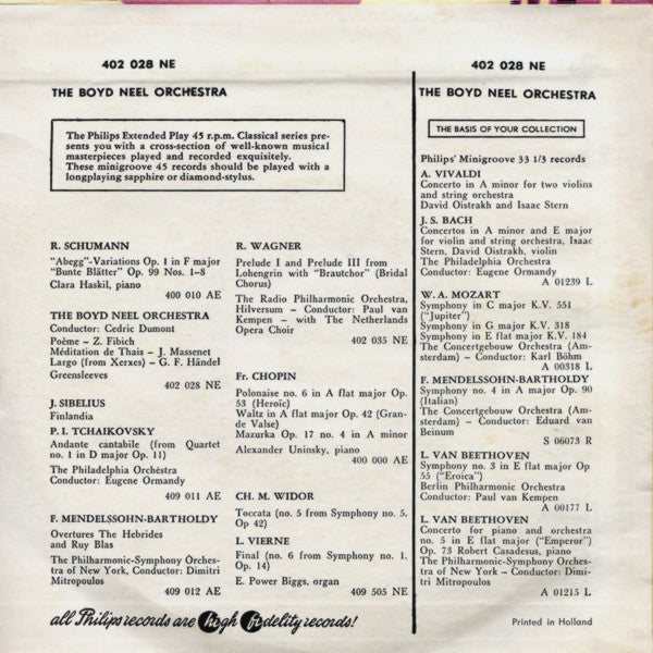 The Boyd Neel Orchestra : The Boyd Neel Orchestra (7", EP)