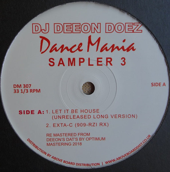 DJ Deeon : Doez Dance Mania Sampler 3 (12", Smplr)