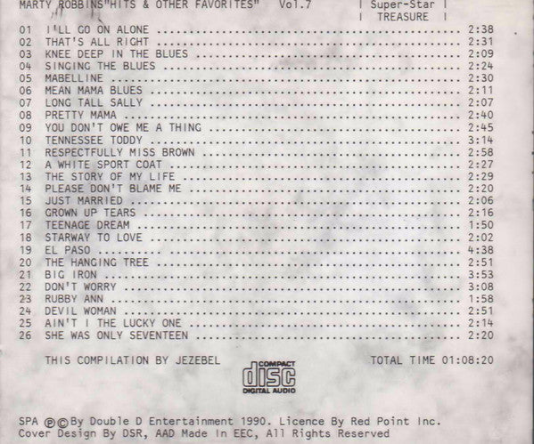 Marty Robbins : Hits And Other Favorites (CD, Comp)