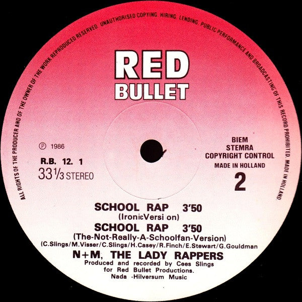 N&M (The Lady Rappers) : School Rap (12")