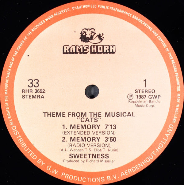 Sweetness : Memory (Cats) (12", Single, RE)