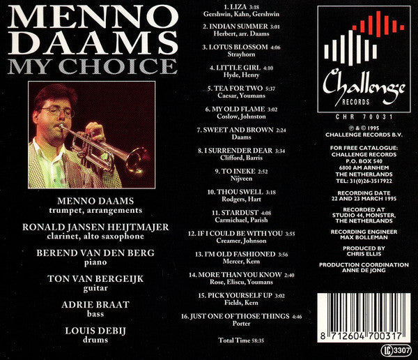Menno Daams : My Choice (CD, Album)