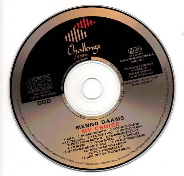 Menno Daams : My Choice (CD, Album)