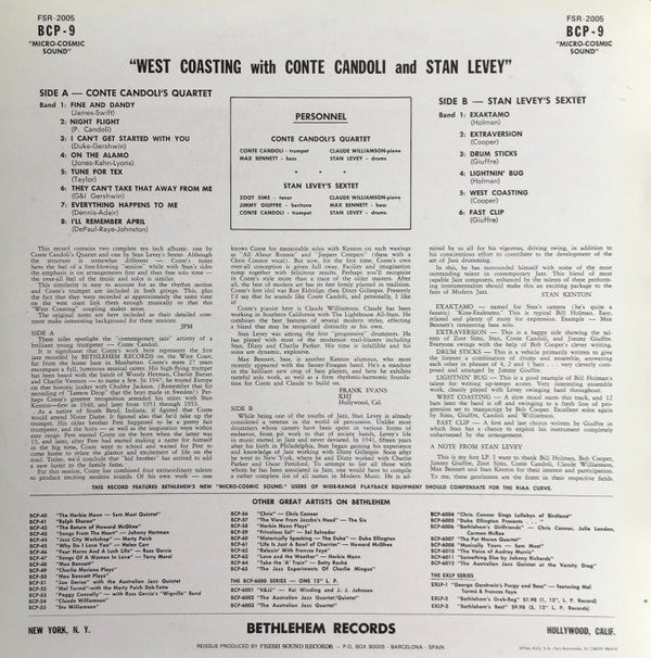 The Conte Candoli Quartet / Stan Levey Sextet : West Coasting With Conte Candoli And Stan Levey (Spanish Reissue) (LP, Comp)