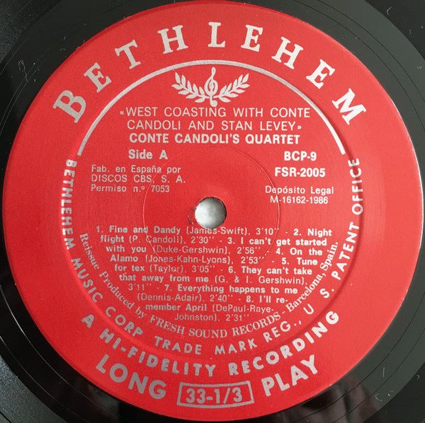The Conte Candoli Quartet / Stan Levey Sextet : West Coasting With Conte Candoli And Stan Levey (Spanish Reissue) (LP, Comp)