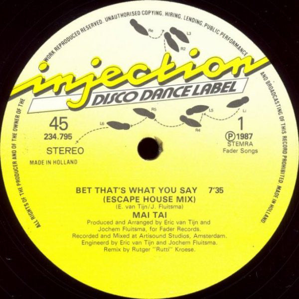 Mai Tai : Bet That's What You Say (12")