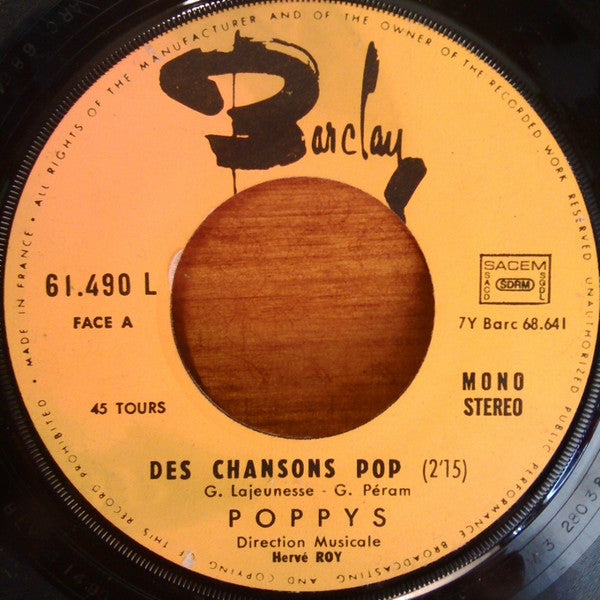 Poppys : Des Chansons Pop / Non Ne Criez Pas (7", Single)