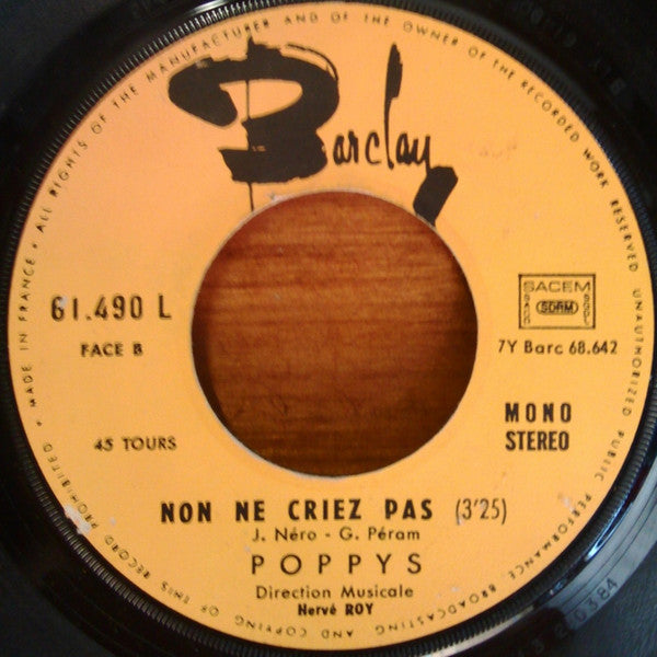 Poppys : Des Chansons Pop / Non Ne Criez Pas (7", Single)