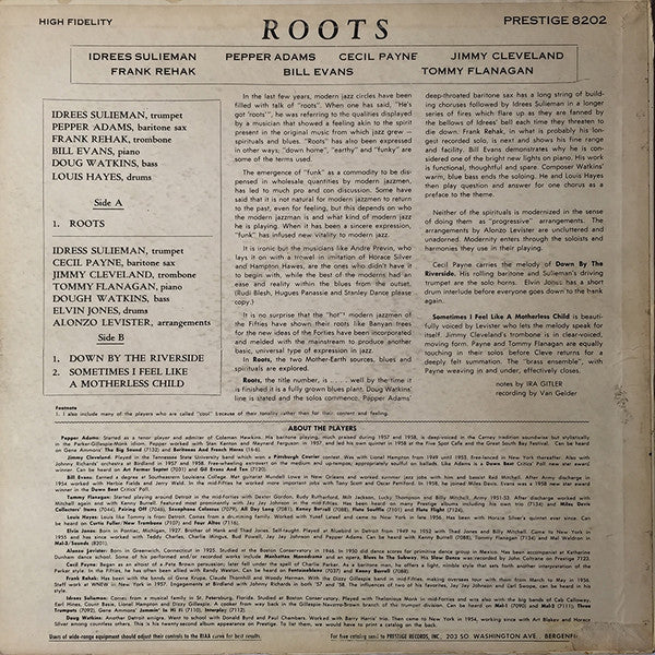 The Prestige All Stars : Roots (LP, Album, Mono)
