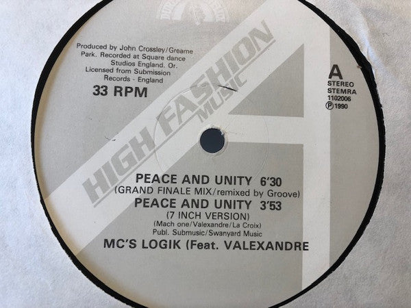 MC's Logik : Peace & Unity (12")