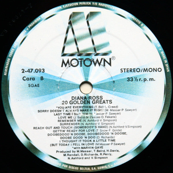 Diana Ross : 20 Golden Greats (LP, Comp)