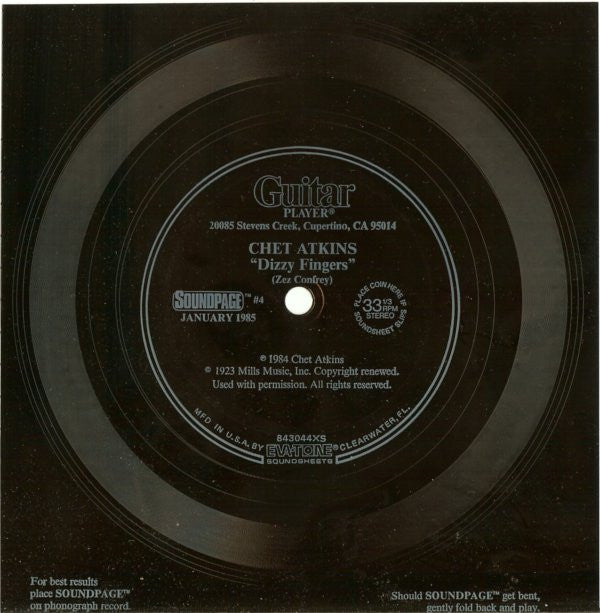 Chet Atkins : Dizzy Fingers (Flexi, 6", Shape, S/Sided, Squ)